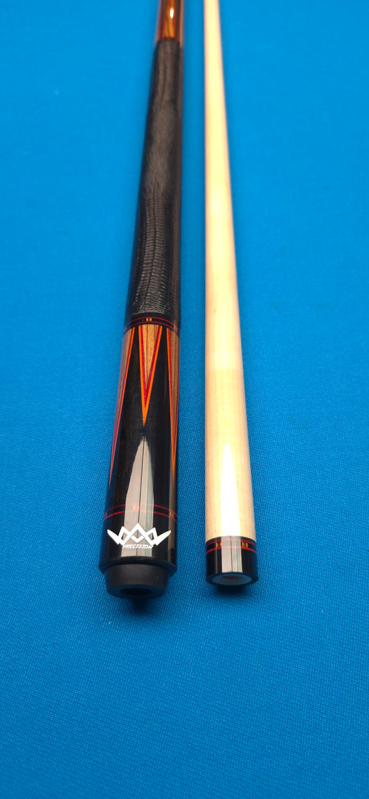 Precision Inlayed No. 7 – Ebony & Cocobolo with red orange outlined points