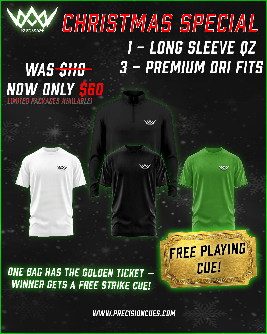 Precision Christmas Bundle – 4-Piece Apparel Pack + Golden Ticket Chance