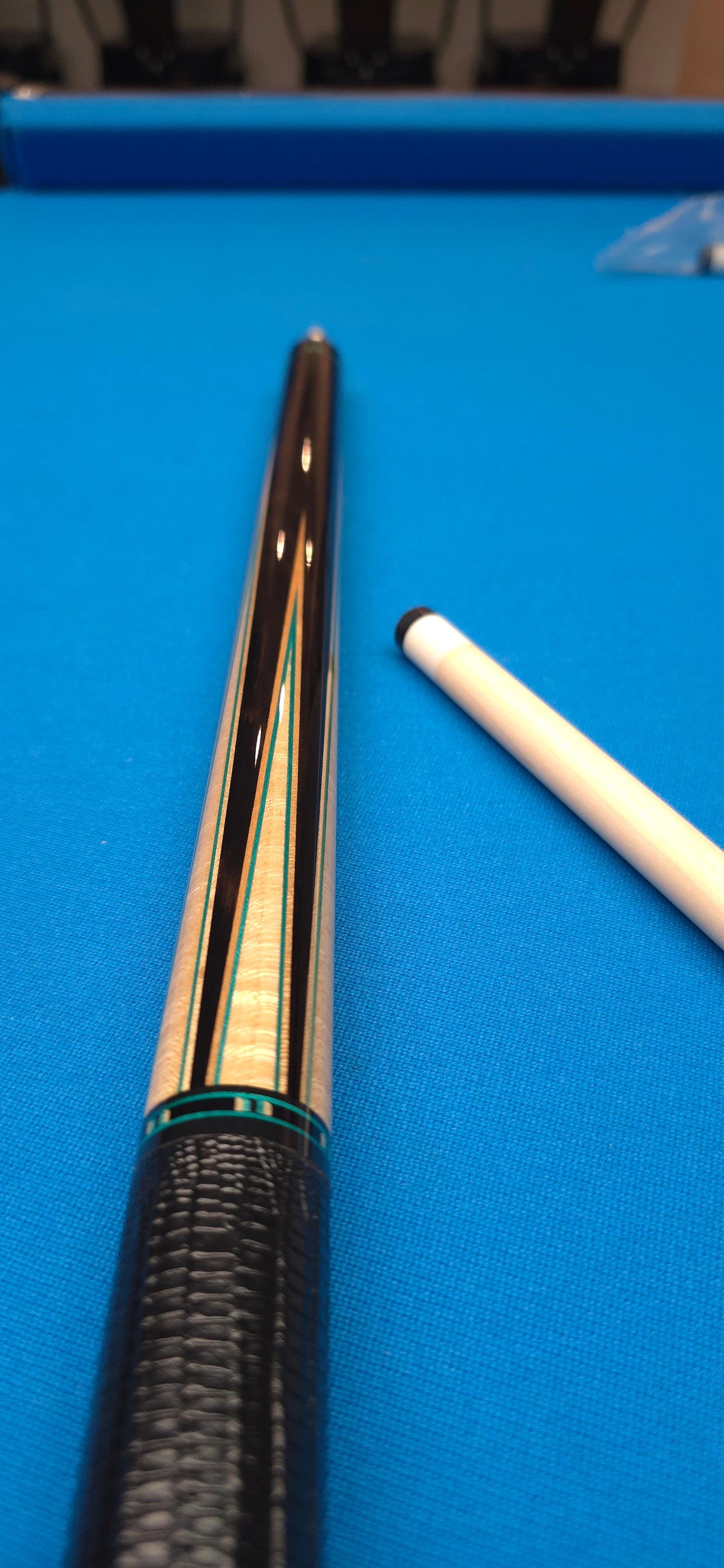 Precision Inlayed No. 3 – Ebony & Curly Maple with Blue-Green Inlay