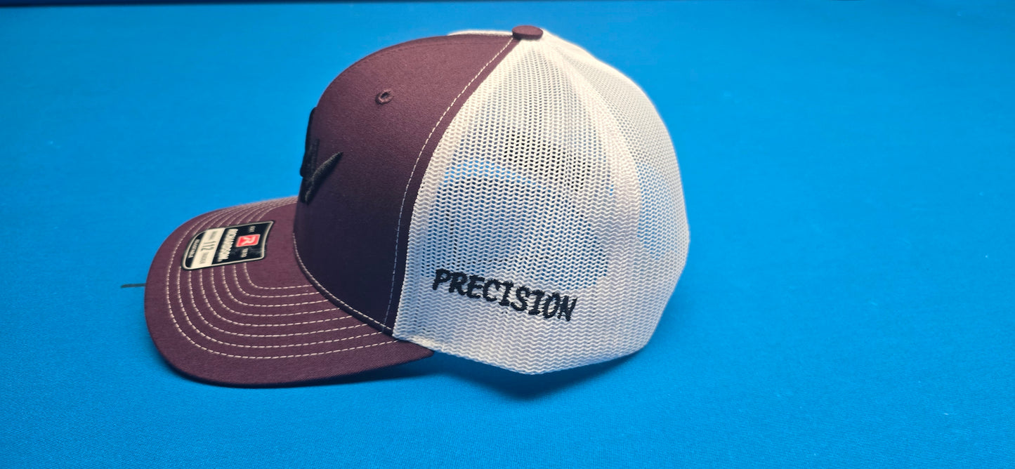 Precision Snapback Maroon on White