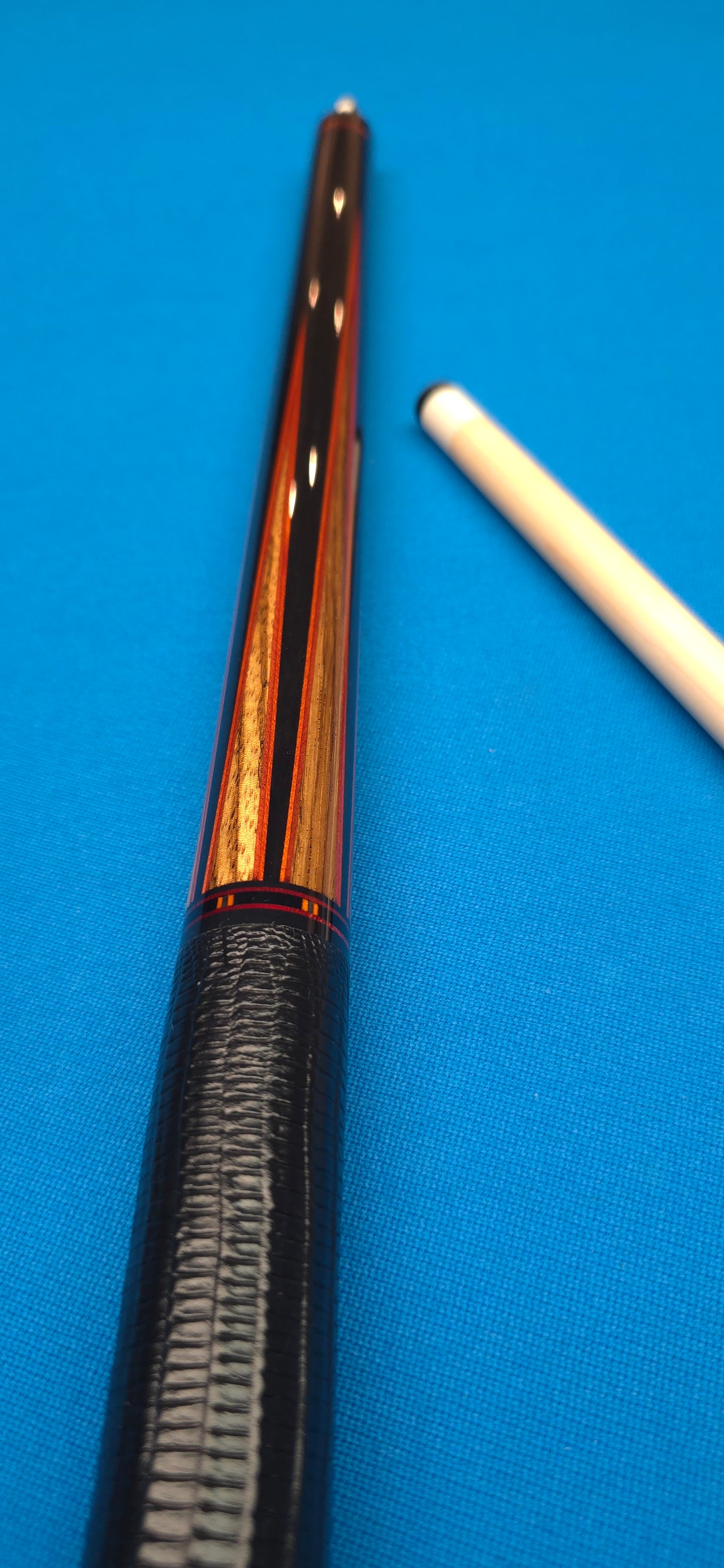 Precision Inlayed No. 7 – Ebony & Cocobolo with red orange outlined points
