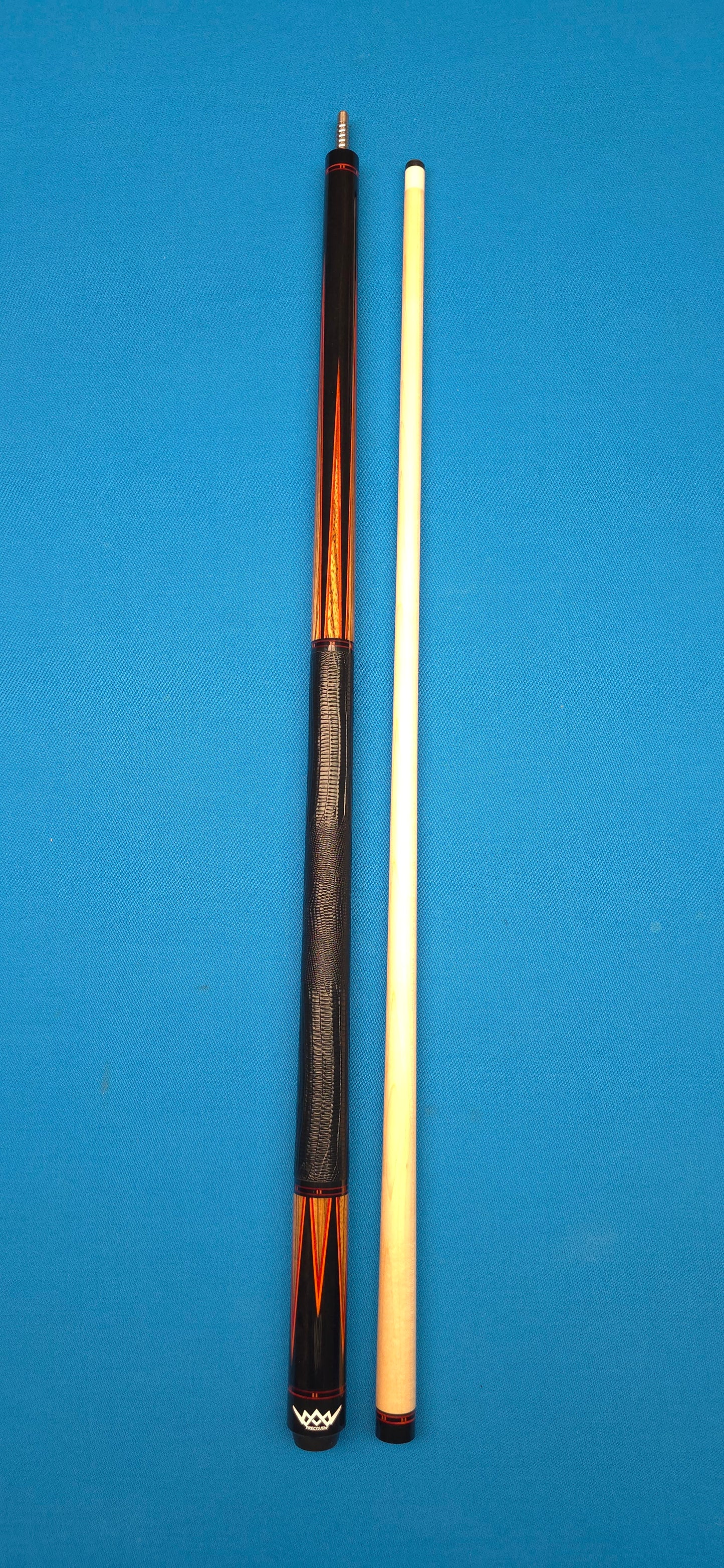 Precision Inlayed No. 7 – Ebony & Cocobolo with red orange outlined points