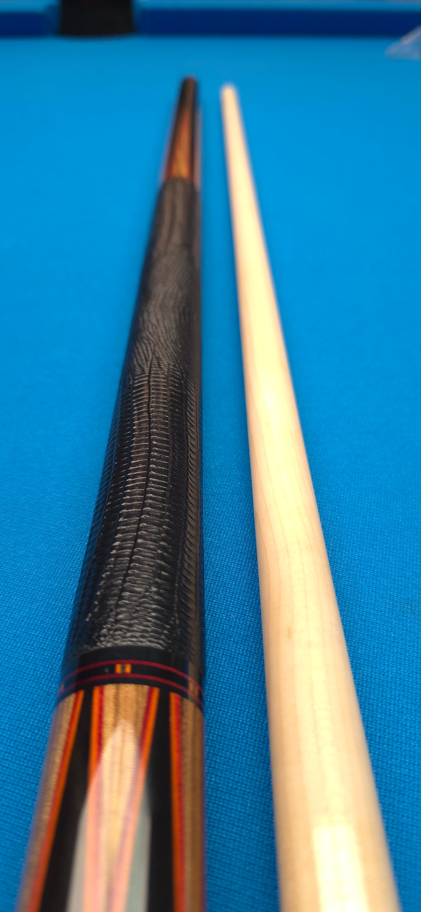 Precision Inlayed No. 7 – Ebony & Cocobolo with red orange outlined points