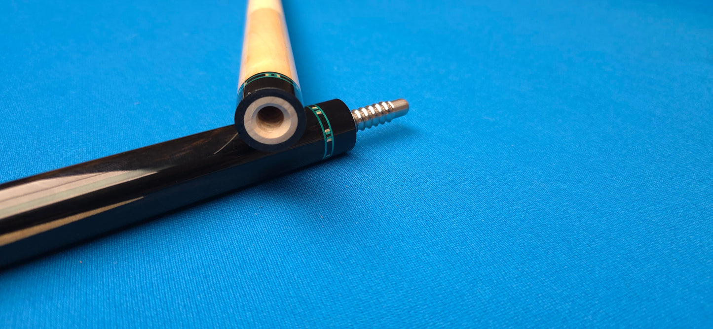Precision Inlayed No. 3 – Ebony & Curly Maple with Blue-Green Inlay