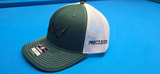 Precision Snapback Dark Green on White