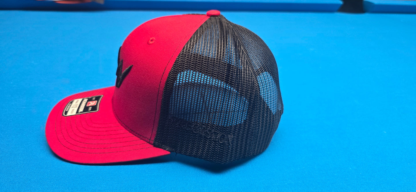 Precision Snapback Red on Black