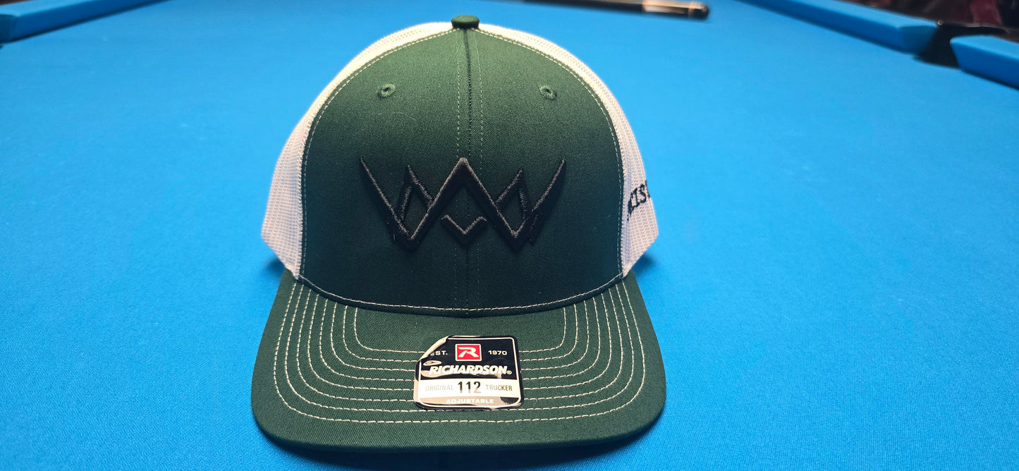Precision Snapback Dark Green on White